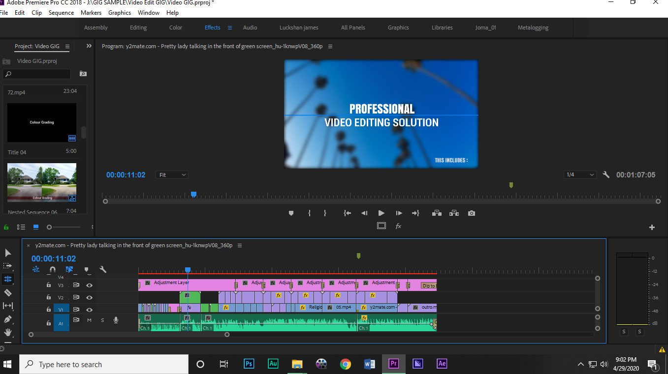 Do professional high end video editing and post production